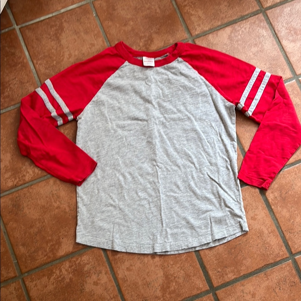 Hanna Andersson Red and Gray Long Sleeve Tee